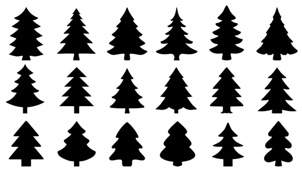 Chritmas tree2 silhouettes — Stock Vector