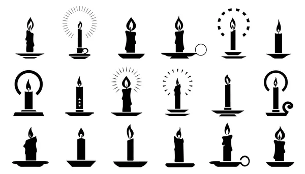 Candle2 silhouettes — Stock Vector