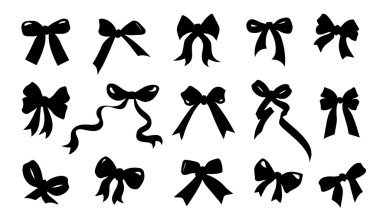 ribbon bow silhouettes clipart