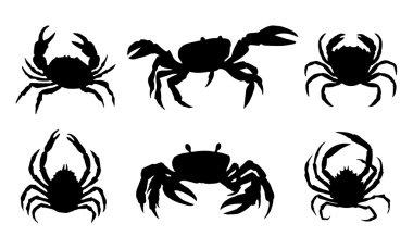 crab silhouettes clipart