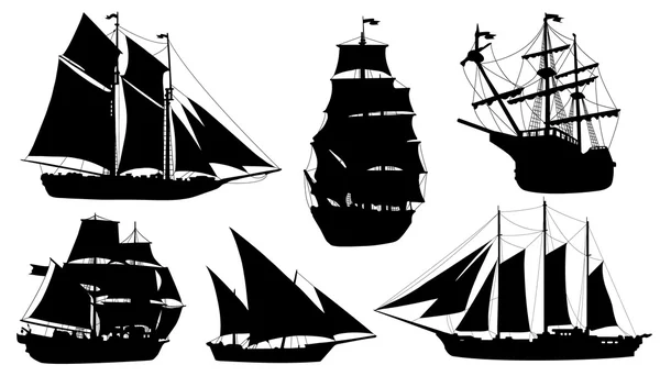 Zeilboot silhouetten — Stockvector