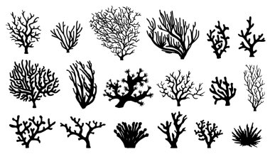 coral silhouettes clipart