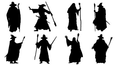 mage silhouettes clipart