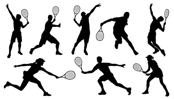 Silhouette tennis — Vettoriale Stock
