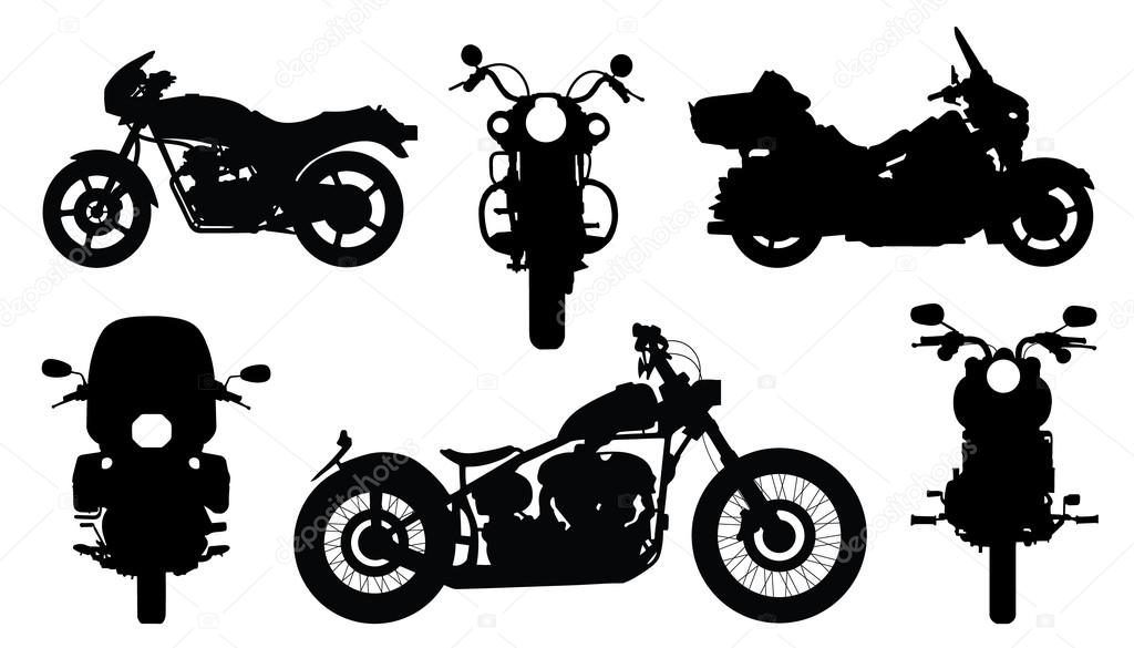 Chopper silhouettes on the white background