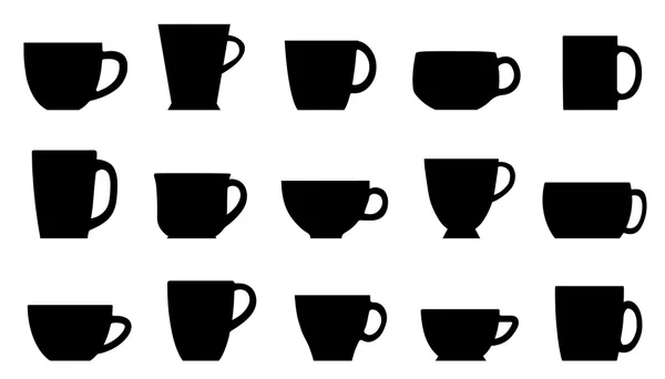 Cups silhouettes — Stock Vector