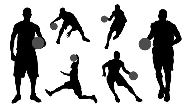 Basketbol silhouettes — Stok Vektör