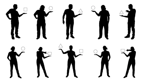 Personnes montrant des silhouettes — Image vectorielle
