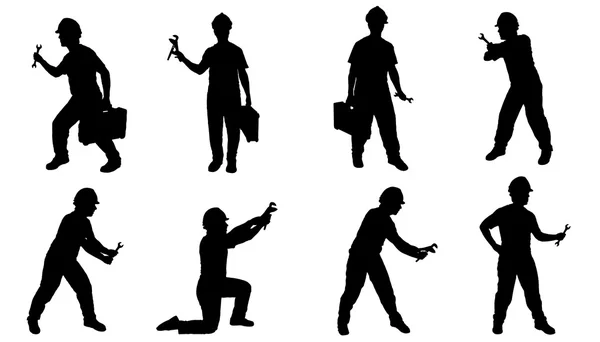 Repairman silhouettes — Stock Vector