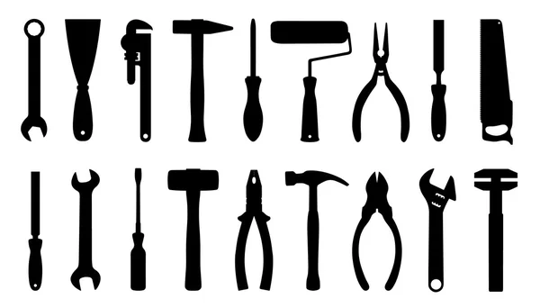 Mechanic tool silhouttes — Stock Vector