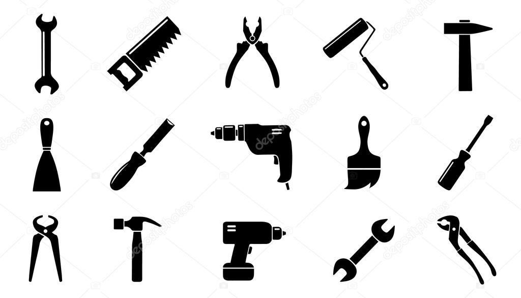 Tool icons on the white background