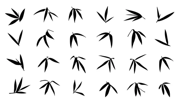 Bamboe blad silhouetten — Stockvector