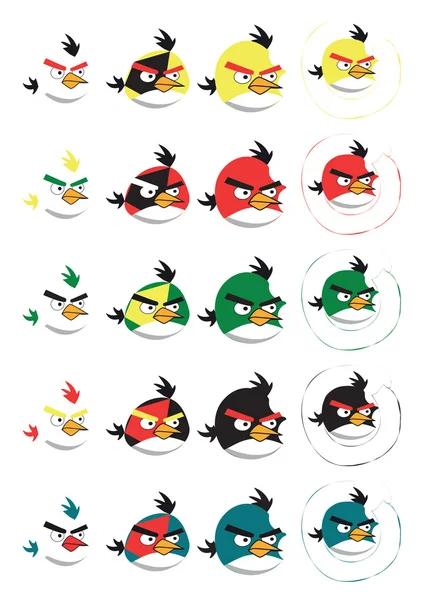 Ілюстрація набору різних птахів, векторні епохи — стоковий вектор
