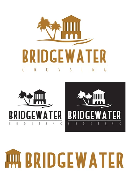 Ein Logo-Symbol einer Brücke über das Wasser. — Stockvektor