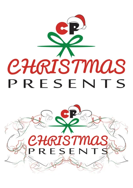 Weihnachtsgeschenke Logo, Vektor-EPS-Datei vollständig editierbar — Stockvektor