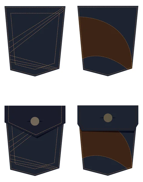 Denim Jeans Pocket. Archivo Vector EPS Completamente estratificado y fácil de editar. Puede cambiar el fondo y el color de la muestra de bolsillo fácilmente. — Archivo Imágenes Vectoriales