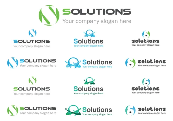 Logos d'entreprise de solution, fichier vectoriel facile à éditer. — Image vectorielle