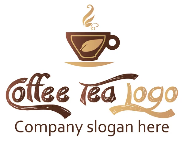 Kahve ve çay logosu tasarımı, düzenlenmesi kolay vektör dosyası.