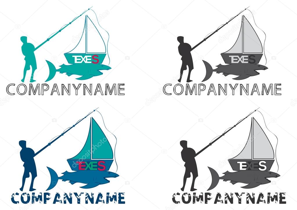 Fishing boat logo logos, vector file easy to edit.