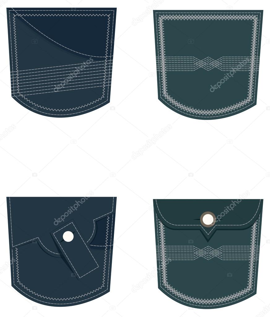 Denim Jeans Pocket. Vector EPS File Fully Layered and Easy to Edit. You can Change the Pocket Swatch Background and color Easily.