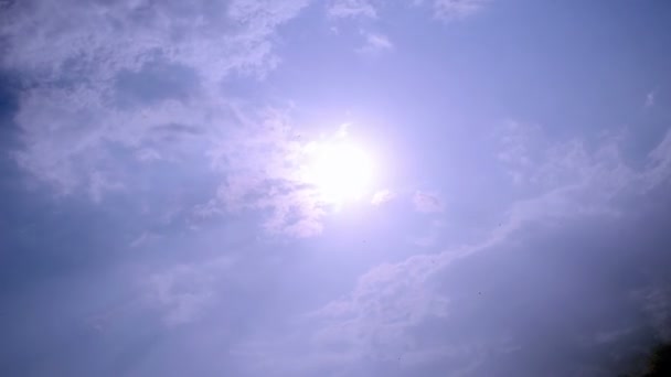 Clouds with sun, time lapse background — Stock Video