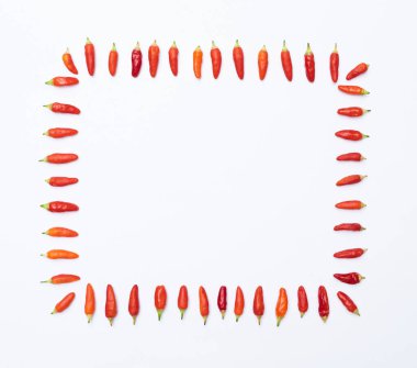 Sıcak kırmızı biberden kare dikdörtgen çerçeve