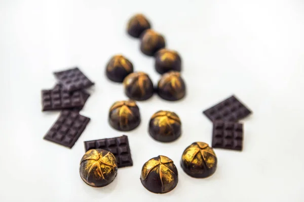 Homemade Golden Chocolate Candies — Stock Photo, Image
