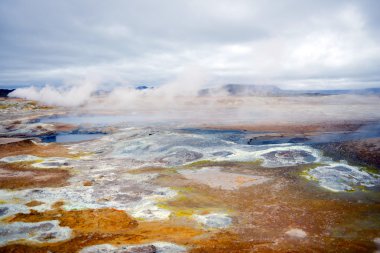 Hverir jeotermal alan İzlanda'nın Kuzey.