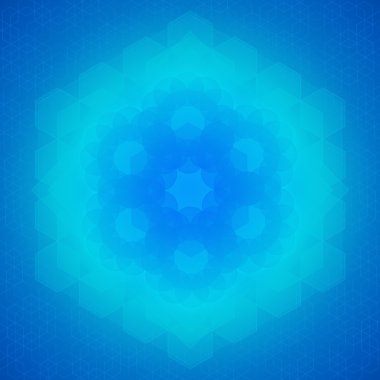 Kutsal geometri simgesi mavi arka plan