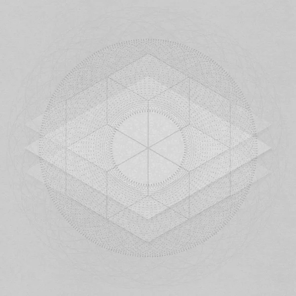 Géométrie sacrée abstraite fond gris — Photo