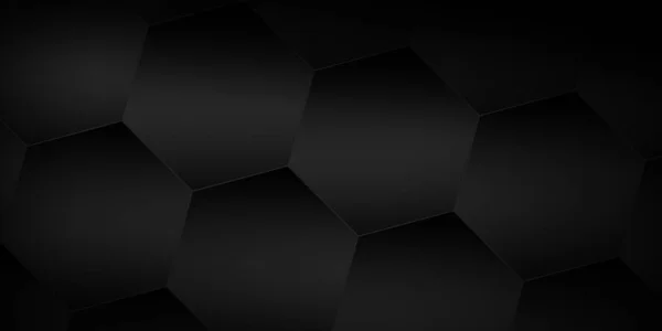 暗い幾何学的抽象六角形の背景 モノクロイラスト — ストック写真