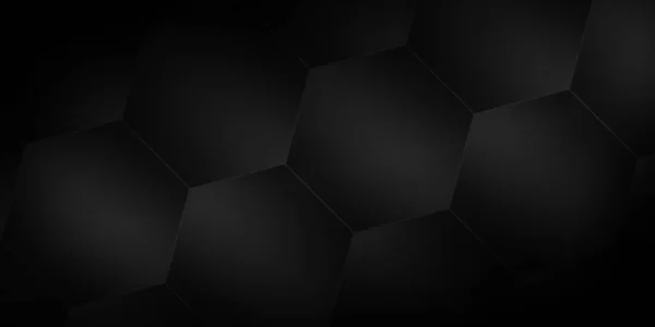 暗い幾何学的抽象六角形の背景 モノクロイラスト — ストック写真