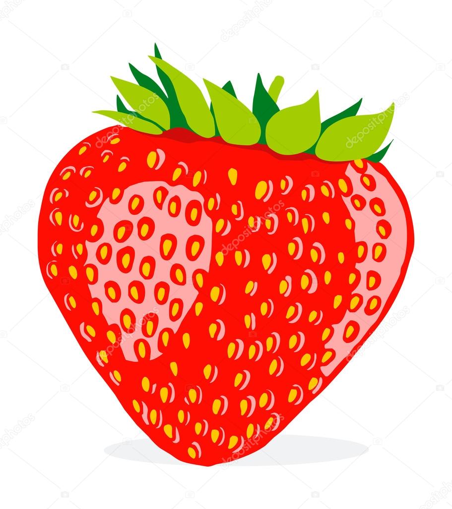 Vector illustration of strawberry isolated on white background