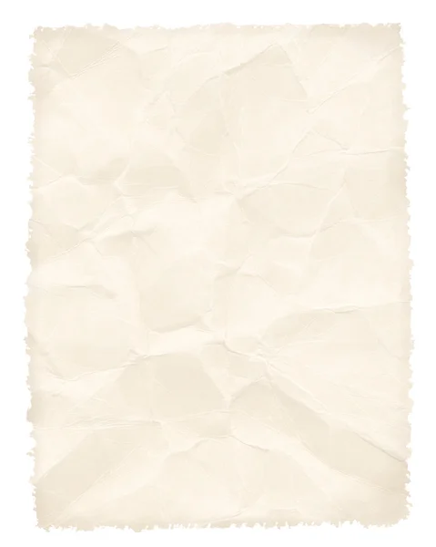 Crumpled paper page isolated on white — Stock Photo, Image