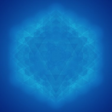 Kutsal geometri simgesi mavi arka plan