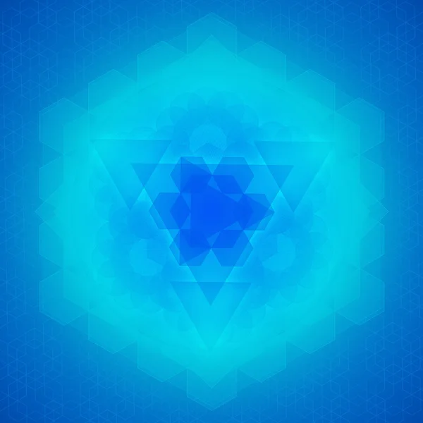 Sacred geometry symbol blue background — Stock Photo, Image