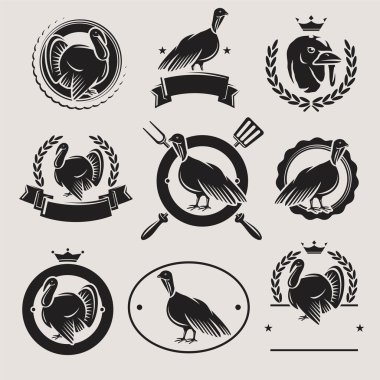 Türkiye'de etiket ve öğeleri ayarlayın. Vektör