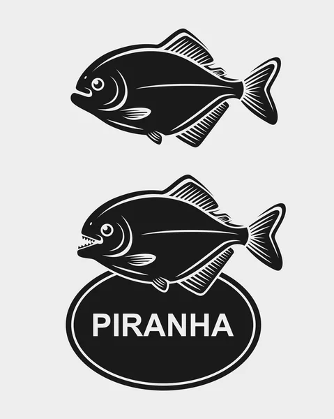 Piranha set. Vector — Stock Vector