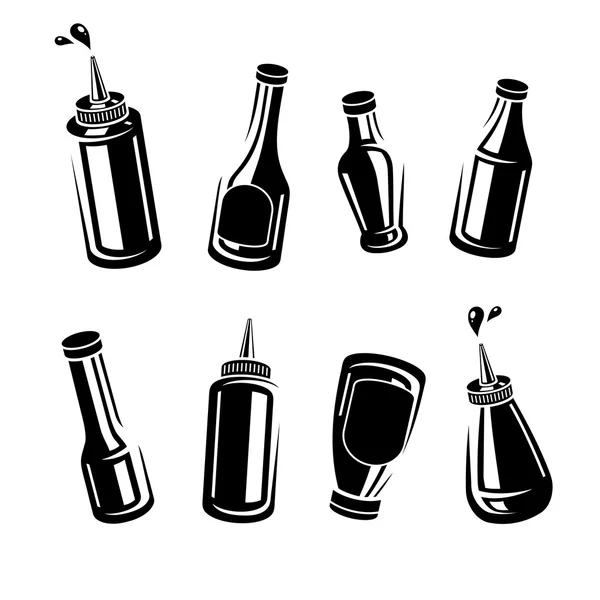 Botellas de ketchup. Vector — Archivo Imágenes Vectoriales