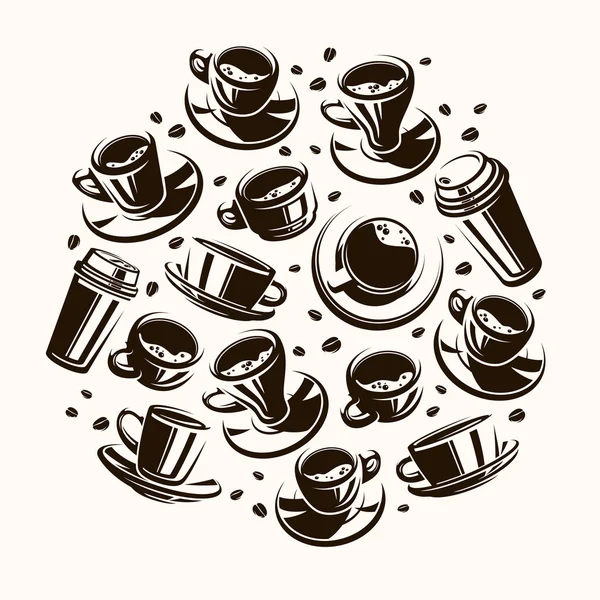 Fondo de café. Vector — Vector de stock