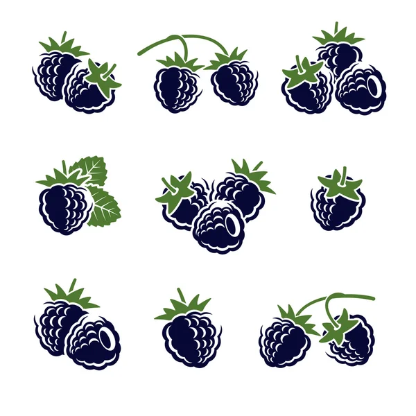 Juego de moras. Vector — Vector de stock