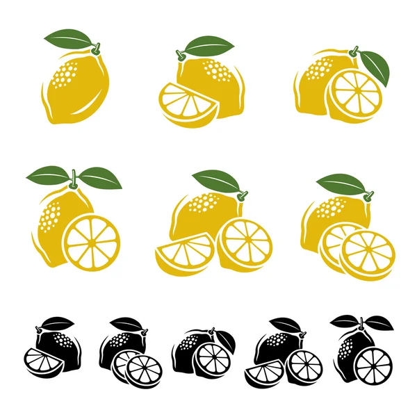 Conjunto de limón. Vector — Vector de stock