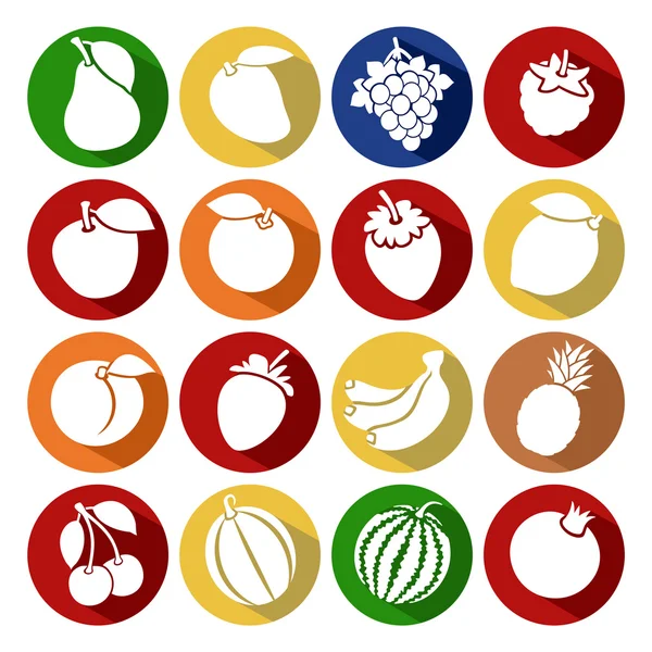 Collectie van fruit set. vectorillustratie — Stockvector