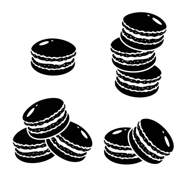 Macaroon Set Collection Icon Macaroon Vector — Stock Vector