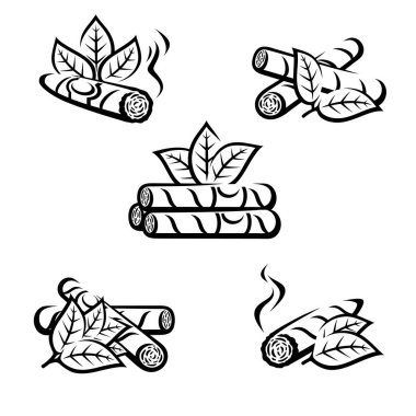 Puro hazır. Koleksiyon ikonu puroları. Vektör