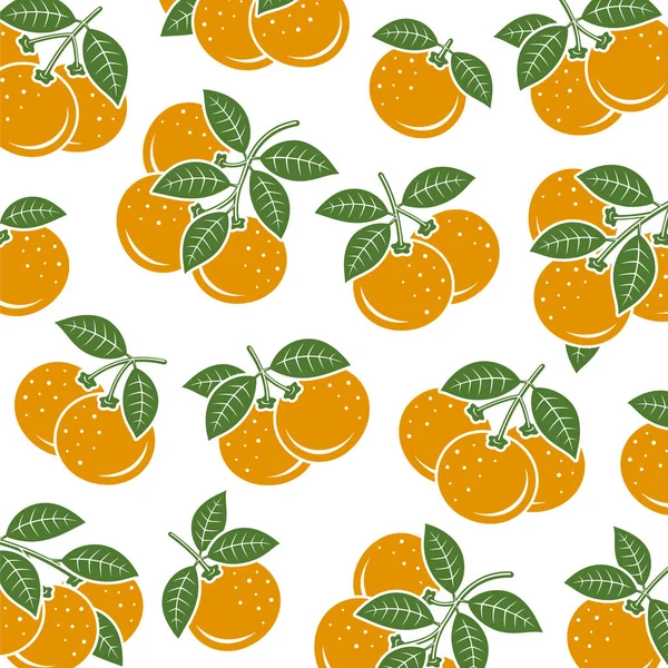 Conjunto Fondo Patrón Mandarín Icono Colección Mandarina Ilustración Vectorial — Vector de stock