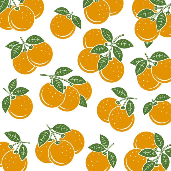 Naranjas Patrón Fondo Conjunto Iconos Colección Naranja Ilustración Vectorial — Vector de stock