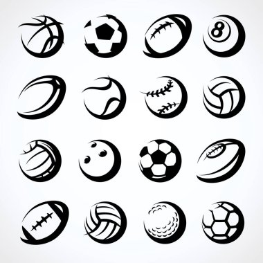 Sport balls set. Collection icons sport balls. Vector illustration clipart