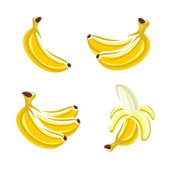 Conjunto de bananas —  Vetores de Stock