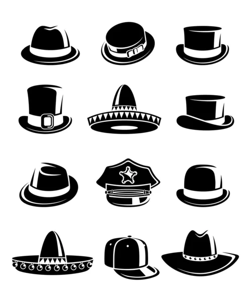 Conjunto de coleta de chapéus — Vetor de Stock